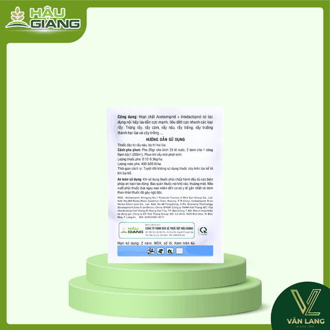 HẬU GIANG - HG BỌ TRĨ RẦY CHẾT NHANH 20GR - Acetamiprid 125g/kg + Imidacloprid 125g/kg - Phòng trừ rầy nâu, rầy xanh, bọ trĩ trên lúa, cây ăn trái và rau màu.