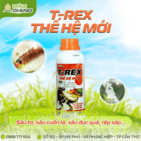 HẬU GIANG - T REX thế hệ mới 450ML - Abamectin 2% w/w + Profenofos 35% w/w - Đặc trị sâu cuốn lá, Sâu đục thân – đục trái, sâu tơ – sâu xanh da láng rệp sáp, rầy xanh
