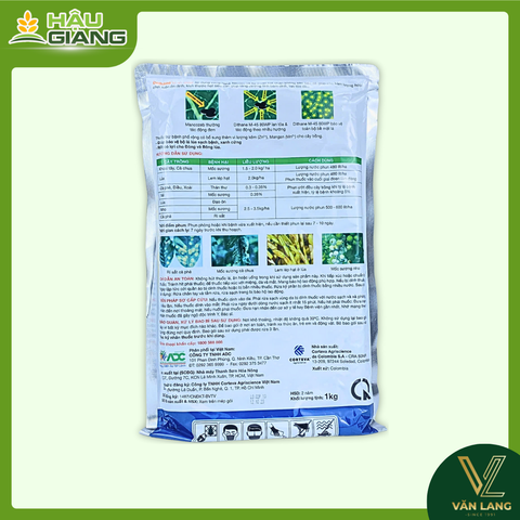 ADC - Thuốc trừ bệnh DITHANE M-45 80WP 1kg - Mancozeb 80% - Tạo lớp màng bảo vệ ổn định, hỗ trợ hạn chế các bệnh: đốm lá, thán thư, sương mai, cháy lá