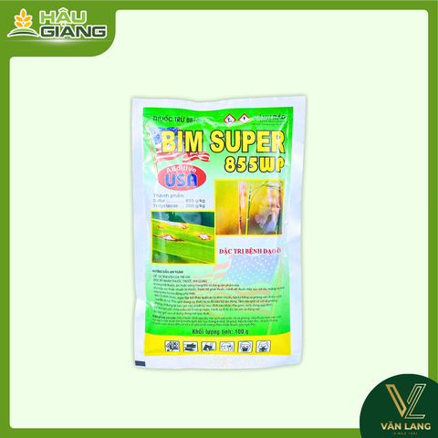 AN NÔNG - Thuốc trừ bệnh BIM SUPER 855WP 100G - Sulfur 655g/kg + Tricyclazole 200g/kg - Phòng trừ đạo ôn lá, cổ bông