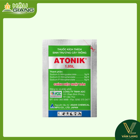 ADC - Thuốc kích thích sinh trưởng ATONIK 1.8SL 15ml - Sodium 5-nitroguaiacolate 3 g/lít + Sodium O-nitrophenolate 6 g/lít + Sodium P-nitrophenolate 9 g/lít - Giúp cây khởi động sinh trưởng, thúc đẩy ra rễ – bật chồi – nuôi lá, hỗ trợ ra hoa ổn định và đậu quả thuận lợi