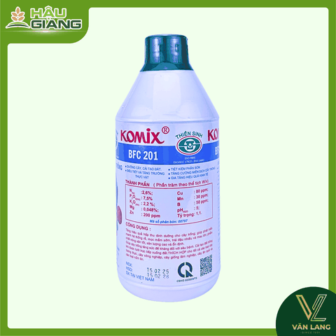 THIÊN SINH - Phân bón lá KOMIX 1l - N 2.6% + P₂O₅ 7.5% + K₂O 2.2% + Zn 200 ppm + CuO 100 ppm - Tăng khả năng hấp thu dưỡng chất, Hỗ trợ phát triển rễ và tán lá.