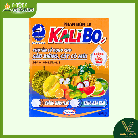 BACONCO - Phân bón lá KALIBO 1kg - K₂O 40% + N 2% + P₂O₅ 2% + S 12% + MgO 1.5% + Bo 18.000 ppm - GIẢI PHÁP DƯỠNG CHẤT GIỮ HOA, NÂNG ĐỠ TRÁI NON & PHÁT TRIỂN ĐỒNG ĐỀU