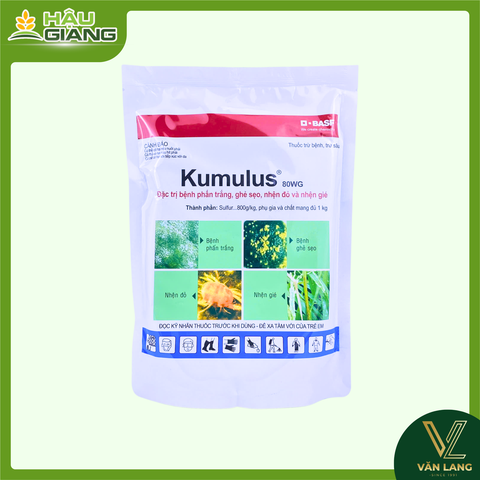 BASF - Thuốc trừ bệnh KUMULUS® 80WG 1kg - Sulfur 800 g/kg -Trừ bệnh phấn trắng, ghẻ sẹo, mốc tán đốm mốc, đốm phấn, nhện đỏ, nhện gié