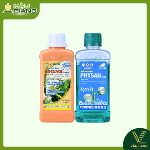 LÚA VÀNG - Thuốc trừ bệnh ROCKSAI 525SE (250ml) + PHYSAN 20SL (200ml) - Tricyclazole 400 g/l + Propiconazole 125 g/l +  Quaternary Ammonium Salt 20% w/w + Đặc trị mạnh đạo ôn lá, đạo ôn cổ, thối cổ gié, thối cổ bông.