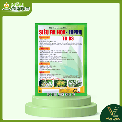 TD - Phân bón hỗn hợp NPK SIÊU RA HOA JAPAN 250GR - N 6% + P₂O₅ 52% + K₂O 10% - Hỗ trợ phát triển mầm hoa, giữ hoa, tăng tỉ lệ đạu trái