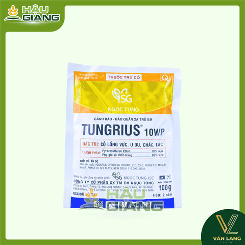 NGỌC TÙNG - Thuốc trừ cỏ TUNGRIUS 10WP 100gr - Pyrazosulfuron Ethyl 10% w/w - Trừ cỏ chọn lọc, hậu nảy mầm