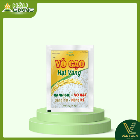 HẬU GIANG - Phân bón hữu cơ VÔ GẠO HẠT VÀNG 20GR - Chất hữu cơ 55% + K₂O  7% - Giúp xanh gié, to hạt, sáng hạt, tăng năng suất lúa