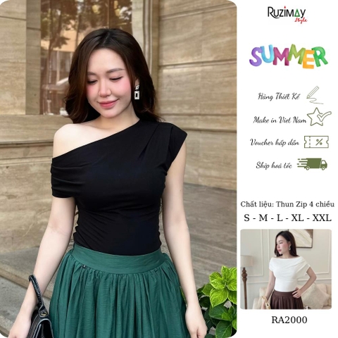 Áo thun nữ Ruzimay RA2000 lệch vai co giãn mềm mại thanh lịch