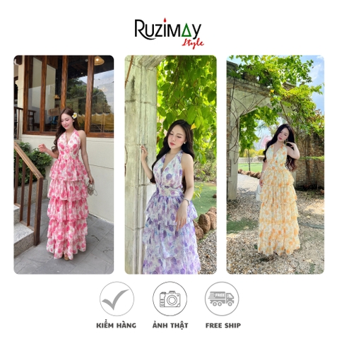 Đầm maxi xếp tầng dáng dài R0300