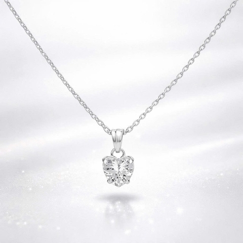 Mặt dây chuyền bạc 925 Luna Jewelry Đá CZ trái tim Heart Cut