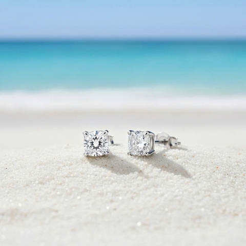 Khuyên tai bạc 925 Luna Jewelry Đá CZ 3mm basic Luna Jewelry