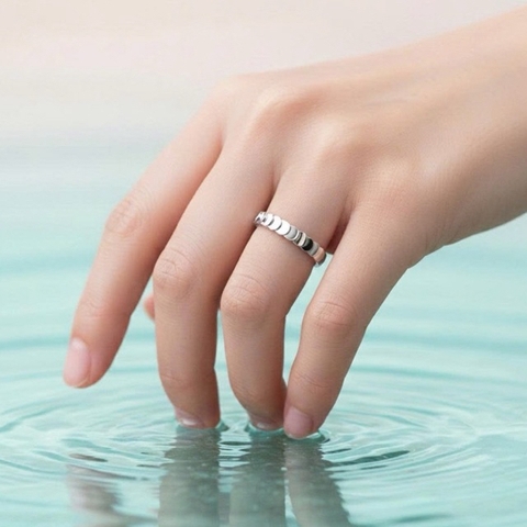 Nhẫn bạc 925 unisex vảy tiên cá Luna Jewelry