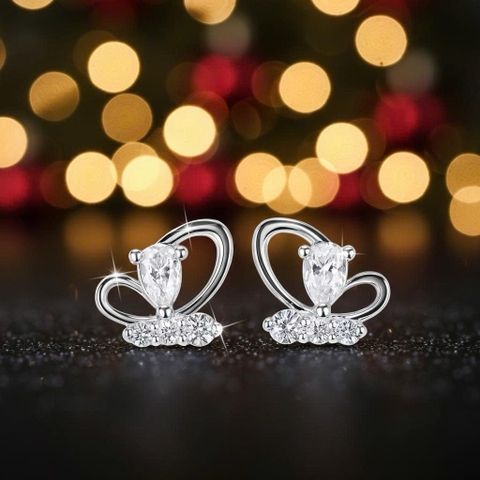 Khuyên tai bạc 925 Luna Jewelry dạng chuôi cánh bướm hồ điệp