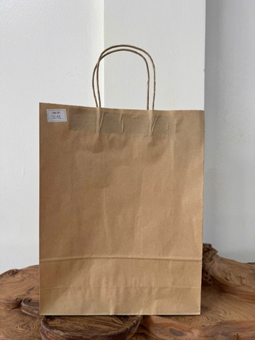 Túi giấy Kraft có quai Màu Nâu - KT: 28x10x36
