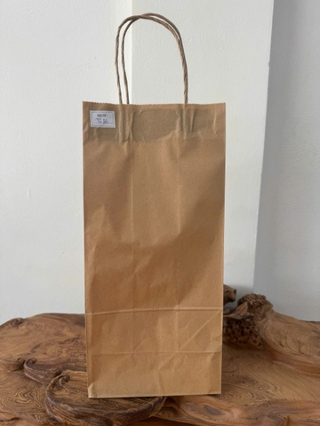 Túi giấy Kraft có quai Màu Nâu - KT: 18x12x39