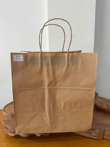 Túi giấy Kraft có quai Màu Nâu - KT: 28x17x29