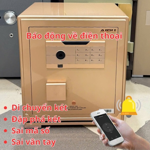 Két sắt AIPU ZR-45VI-G mini thông minh báo động điện thoại