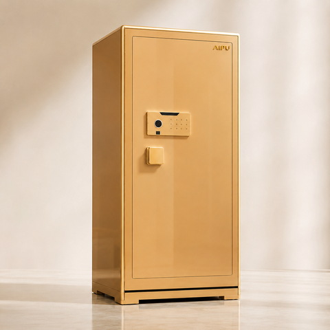 Két sắt thông minh AIPU ZR-150VI-G-W bản đồng hồ nhập khẩu báo động điện thoại màu gold