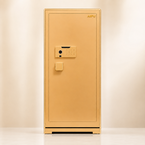 Két sắt thông minh AIPU ZR-150VI-G-W bản đồng hồ nhập khẩu báo động điện thoại màu gold