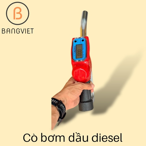 Cò ( Vòi ) bơm xăng dầu có đồng hồ V33 màu đỏ