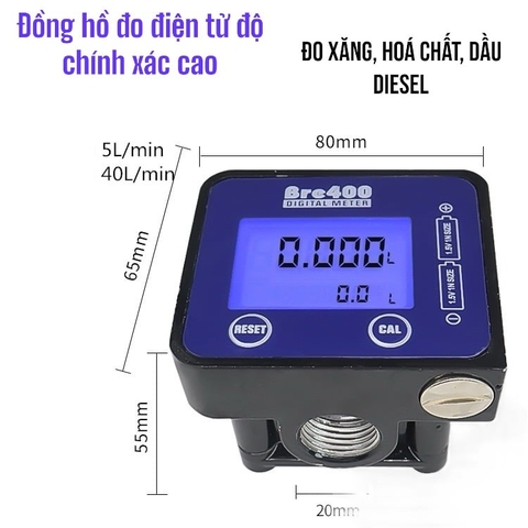 Đồng hồ đo dầu thủy lực bánh răng 1-30L/p Bre400