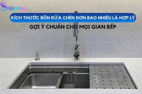 Kích thước chậu rửa bát phổ biến theo tiêu chuẩn 2025