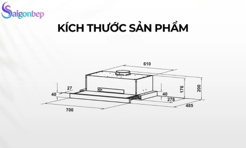 Tổng hợp các kích thước máy hút mùi thông dụng nhất hiện nay