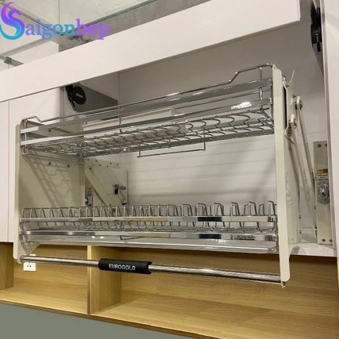 Giá nâng hạ chén đĩa inox bóng mạ crom Eurogold EUI180