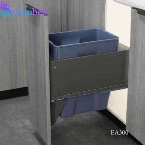 Thùng rác âm tủ ray giảm chấn cao cấp Eurogold EA300