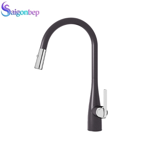 Vòi rửa bát Konox dây rút Curva Black