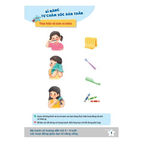Bộ tranh cô hướng dẫn trẻ 3 - 4 tuổi các hoạt động giáo dục kĩ năng sống