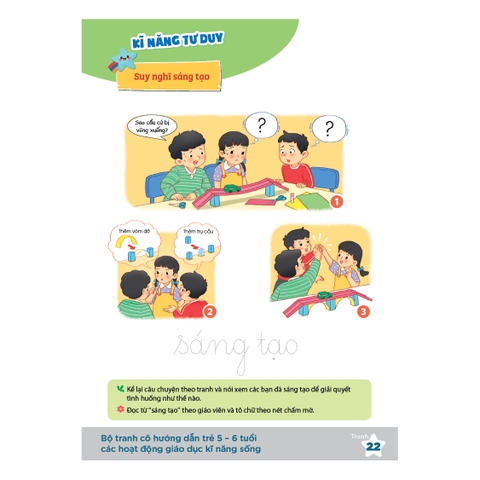 Bộ tranh cô hướng dẫn trẻ 5 - 6 tuổi các hoạt động giáo dục kĩ năng sống