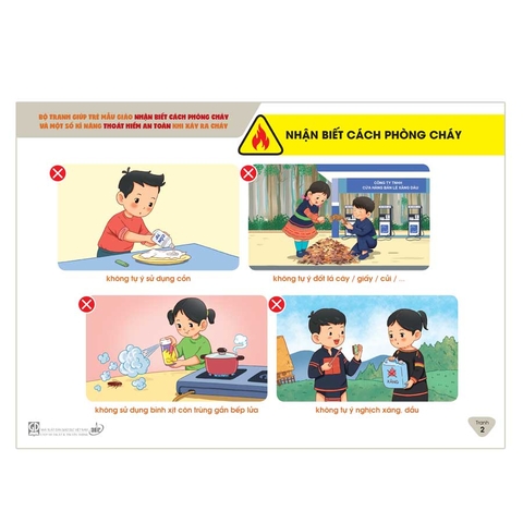 Bộ tranh giúp trẻ mẫu giáo nhận biết cách phòng cháy và một số kĩ năng thoát hiểm an toàn khi xảy ra cháy