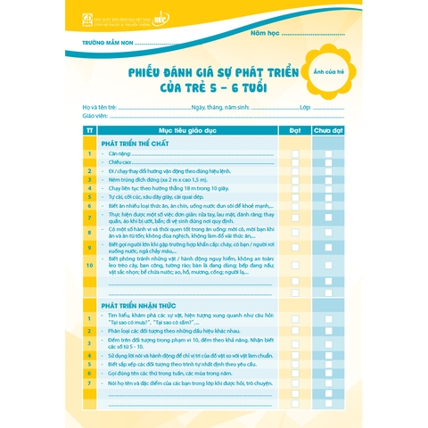 Phiếu đánh giá trẻ cuối độ tuổi (Trẻ 5 - 6 tuổi)