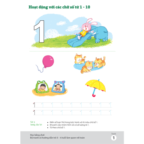 Học bằng chơi – bộ tranh cô hướng dẫn trẻ 5 – 6 tuổi làm quen với toán