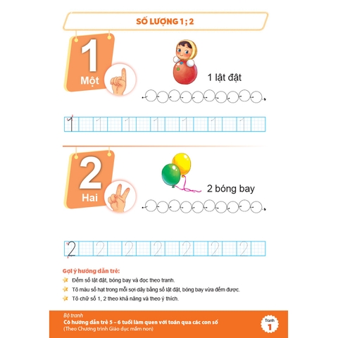 Bộ tranh cô hướng dẫn trẻ 5 – 6 tuổi làm quen với toán qua các con số (Theo Chương trình Giáo dục mầm non)