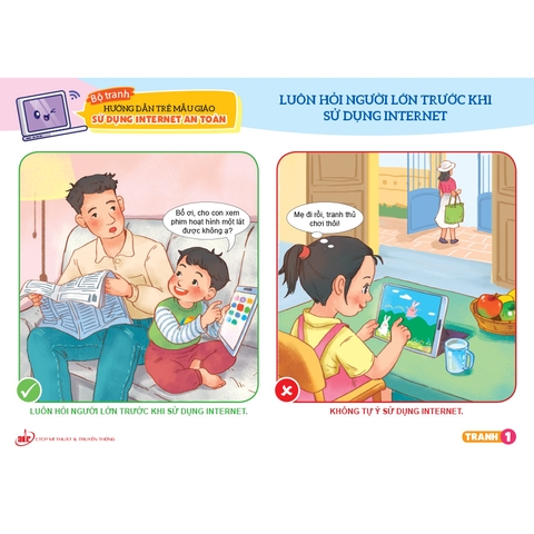 Bộ tranh hướng dẫn trẻ mẫu giáo sử dụng Internet an toàn
