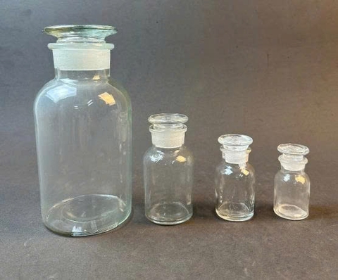 Chai thủy tinh trắng nút mài 30ml, 60ml, 125ml, 250ml, 500ml, 1000ml