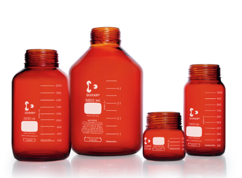 Chai Trung Tính Nâu Miệng Rộng Có Mã Vết - GLS 80 - DURAN®
