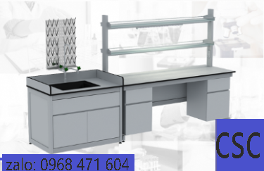 BÀN THÍ NGHỆM ĐƠN CÓ BỒN RỬA ( BÀN ÁP TƯỜNG)