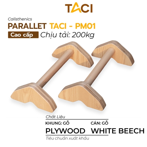 Parallettes - Dụng Cụ Tập Hít Đất, Chống Đẩy Bằng Gỗ Plywood vs Beech Cao Cấp
