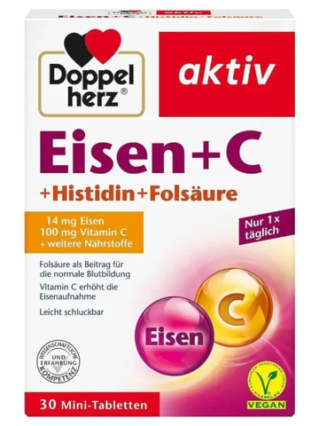 Eisen+C Thực phẩm chức năng Sắt+Vitamin C Doppelherz 30v