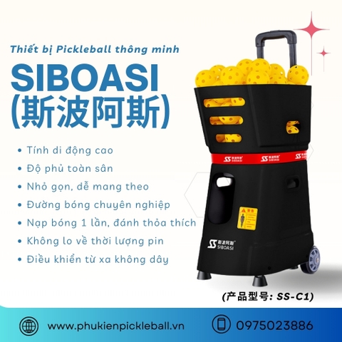 Máy tập Pickleball 1 mình - máy phát bóng tự động SS C1 - SIBOASI