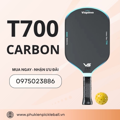 Vợt VISPINVO Toray T700 Carbon Fiber Peak - Vợt Pickleball chuyên nghiệp (Tích hợp ép nóng)
