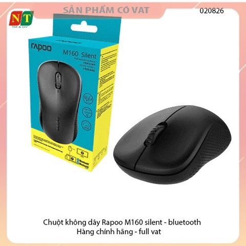 CHUỘT KHÔNG DÂY RAPOO M160 SILENT MULTIMODE ĐEN (KẾT NỐI WIRELESS 2.4GHZ / BLUETOOTH)