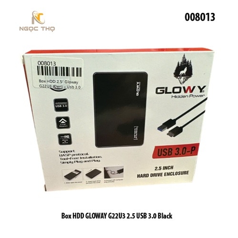 Box HDD 2.5″ Gloway G22U3 - Hộp Ổ Cứng 2.5 inch GLOWAY G22U3 – USB 3.0 | Màu Đen Sang Trọng – Tốc Độ Cao