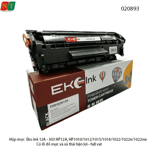 Hộp mực Eco Ink 12A (Q2612A) / Canon CRG303 – 1010 / 1012 / 1015 / 1018 / 1020 / 1022  Có lỗ đổ mực & xả thải – Full VAT