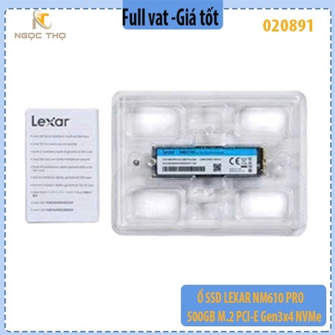 Ổ SSD Lexar NM610 PRO 500GB M.2 PCIe Gen3x4 NVMe  Hàng chính hãng – Full VAT