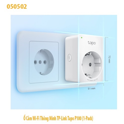 Ổ Cắm Wi‑Fi Thông Minh TP‑Link Tapo P100 (1‑Pack) – Chính hãng, Full VAT
